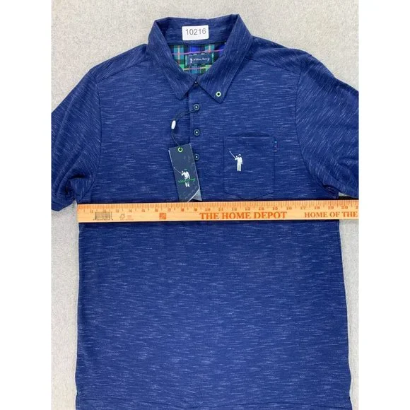NEW William Murray Cotton Blend Short Sleeve Golf Polo Shirt (Men's Medium) Blue